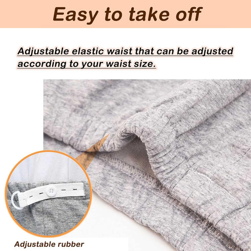 YingXue (Gray/2XL) Urine Incontinence Cropped Pants, Washable Elastic Adjustable Reusable Patient Care Trousers