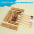 New Kids Bamboo Toothbrushes, 6 Pack, Organic Soft Bristle Biodegradable Children's Toothbrushes (Ages 3-12, Multicolor)