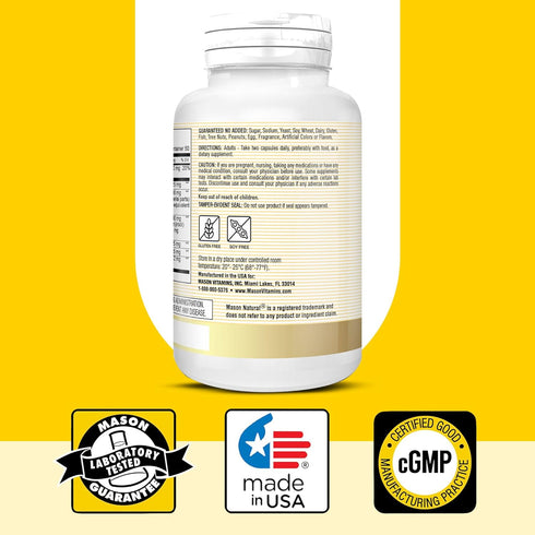MASON NATURAL Ultra Collagen Capsules, 100 Count, 100% Pure Hydrolyzed Supplement for Healthy Skin, Hair, Nails & Joints