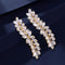 WHAVEL 2PCS Hair Barrettes for Women, Vintage Rhinestone Crystal Leaf French Clips, Bridal Hair Accessories (Gold)