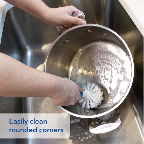 Unger Sink & Dish Scrub Brush - Kitchen Scrub Brush, Non-Scratch Bristles for Glassware, Pots, Pans, and Drains