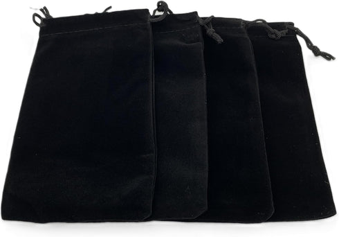 AEAOA Gift Bags, Pack of 25 Pieces, 6" X 4" Velvet Drawstring Jewelry Pouches for Treats and Favors (Black)