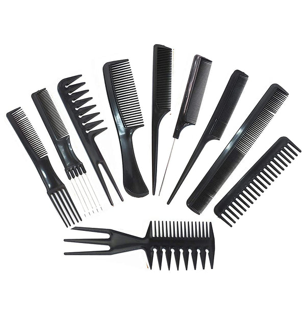 Magic 10 Piece Professional Styling Comb Set in Black
