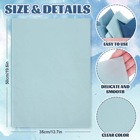 Whaline 90 Sheets Dusty Blue Tissue Paper Assorted Gradient Blue Mix Gift Wrapping Paper 3 Colors DIY Art Craft Tissue Paper for Wedding Birthday Baby Shower Bouquet, 13.7 x 19.6 Inch by Whaline