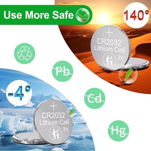 100 Pack CR2032 Batteries, 3V Lithium Battery for Key Fob, Compatible with Apple AirTag