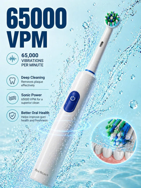 Piza Select 5 IPX7 65000 Rechargeable Sonic Electric Toothbrush - Modes, Waterproof, Type-C Fast Charge, VPM