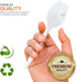 Disposable Sporks - 500 Pack White Plastic Sporks, BPA Free 2 in 1 Utensils for School Lunch, Picnics & Parties
