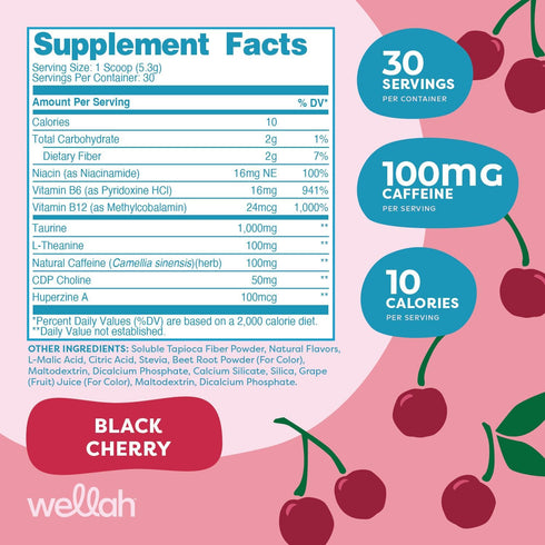 Perfect Pick-Me-Up Energy Boost Drink Mix (Black Cherry) - 30 Servings