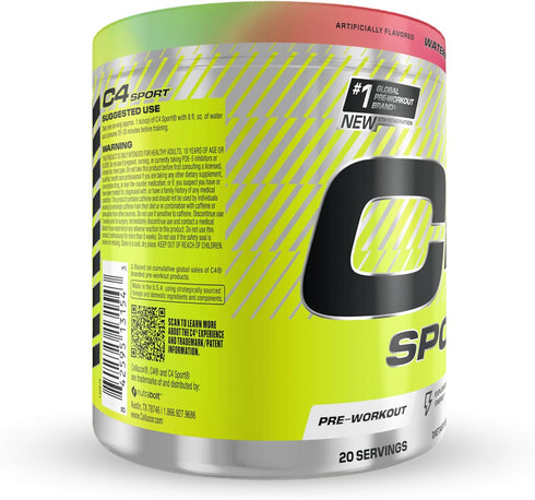 Cellucor C4 Sport Pre Workout Powder, Watermelon Flavor, 20 Servings, 200mg Caffeine + Creatine
