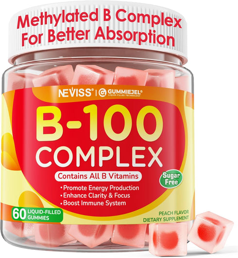 Super Vitamin B Complex Gummies - Methylated B Complex for Women &