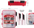 M2 BASICS 350 Piece Professional Emergency First Aid Kit | Hard Case, Dual Layer, Wall Mountable for Home, Office,