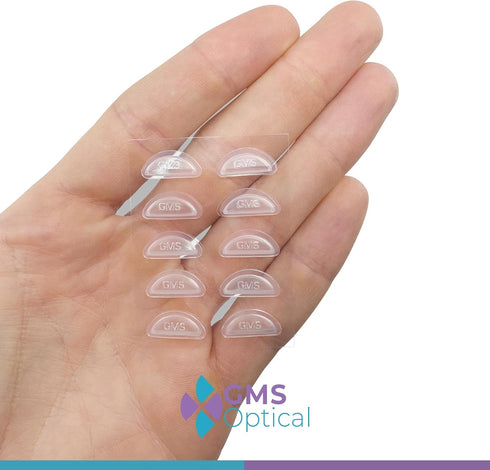 Sunglasses(15mm 7mm 3.2mm) (10 GMS Optical Adhesive Anti-Slip Halfmoon Air Bag Cushion Silicone Nose Pad Reduce