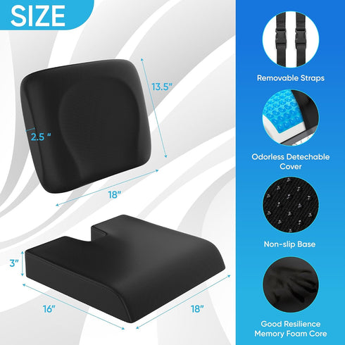 CUSHIO (2-Piece Set) 18x16 Wheelchair n for Pressure Relief - Anti-Slip Wheelchair Seat ns for Adults, Seniors