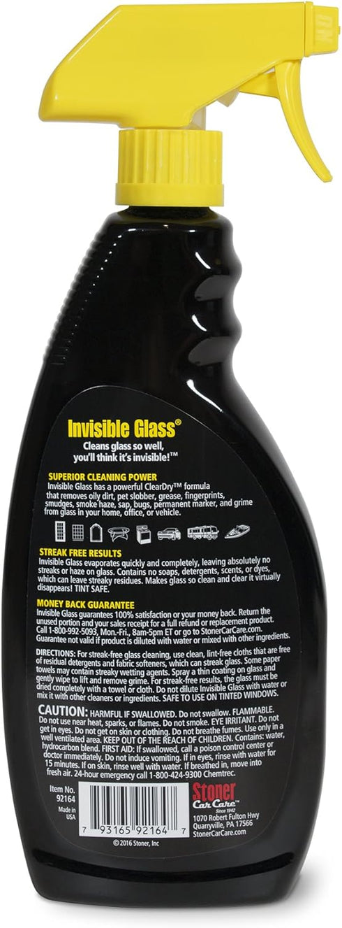 Invisible Glass 92164-6PK Premium Glass Cleaner and Window Spray, Streak-Free Shine for Auto and Home, 22 Fl Oz