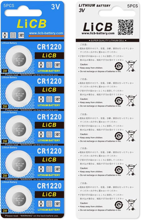 LiCB 10 Pack CR1220 3V Lithium Batteries
