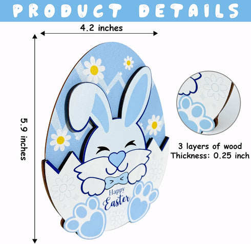Pack 2 Easter Bunny Gift Holder for Cash, of Wooden Rabbit Currency Display, Spring Basket Stuffers for Teens & Kids