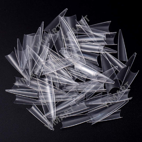 YIMART 500pcs Clear Acrylic Medium Long Stiletto Nail Tips for Easy Coffin Nails, Sharp False Nail Art Tips