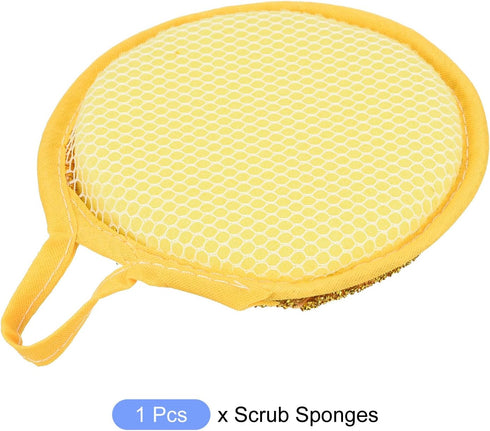 Kitchen Cleaning Sponges | Round Scrubber Scouring Pad Dish Sponge (10.8 x 2 cm) | For Dishes, Pots, and Pans