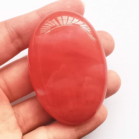 Cherry Quartz Oval Palm Pocket Healing Crystal Massage Spa Energy Stone,Healing Crystal for Therapy Geometry Chakra Balancing