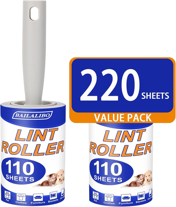 Gary Lint Roller, 220 Sheets Extra Sticky Lint Rollers for Pet Hair, Mini Stick Roller for Daily Cleaning Tool