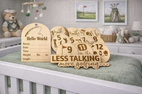 SM Design Set 12 Baby Milestone Markers of + Birth Announcement Sign | Monthly Baby Photo Props | First Year Milestones