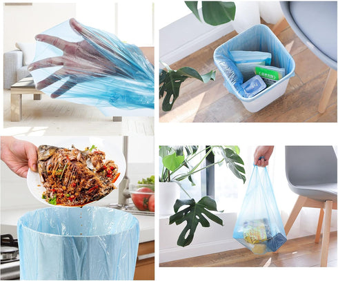 4 Gallon Bathroom Trash Bags, 4 Rolls, 100 Counts Small Handles Garbage Bags for Office, Bathroom