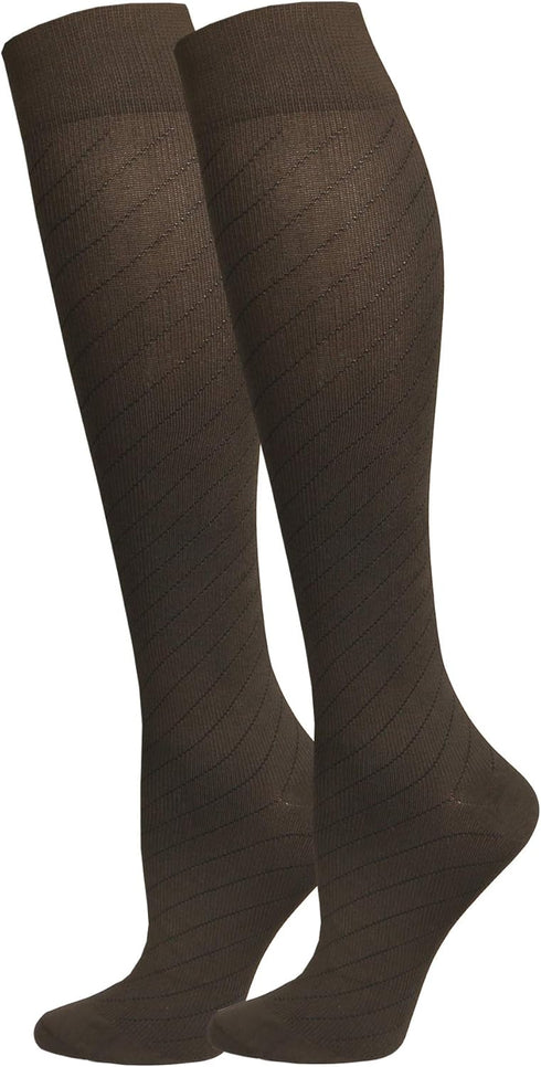 NuVein Compression Socks for Men and Women, Medical Grade 15-20 mmHg, Knee High, 1 Pair, Brown, Small