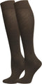 NuVein Compression Socks for Men and Women, Brown, Large - Medical Grade 15-20 mmHg Knee High, 1 Pair
