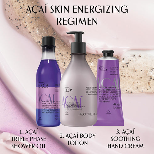 natura - Ekos Açaí Hand Cream - 2.6oz Anti-Dullness Skin Moisturizer, Fast Absorption Vegan Skin Care, Brazilian Beauty
