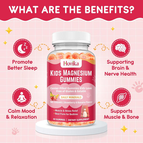 Gummies B6 60 Count Magnesium Glycinate for Kids: Calm Magnesium Supplement for Kids & Adults with Zinc Citrate, GABA