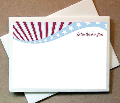 Little Notes by Comptime Personalized Gifts - Patriotic Note Cards (40 Non-foldover Cards and Envelopes)