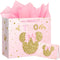 Reyoust 13" Large Oh Twodles Birthday Gift Bag with Tissue Paper and Greeting