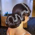 Wedding Bridal Crystal Long Hair Vines Head Piece, Beaded Bohemian Jewelry Headband (Short Silver-50cm)