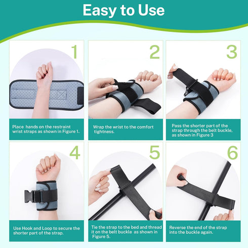 Legs-4Pcs lefeke Patient Medical Restraints with Quick Release Buckles, Bed Restraints Belts for Wrists and Ankles