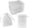 Super Z Outlet 100 Pack Mini Sheer Drawstring Organza Bags, 5x7 Inch Transparent Pouches for Wedding, Party Gifts