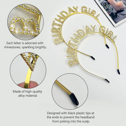 Celebratory Birthday Girl Tiara Headband for Ladies, Women, Girls, Moms, Daughters, and Female Friends