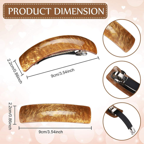 WILLBOND 6 Pcs Large Hair Barrettes for Women, Retro French Clips in 6 Colors, Gifts for Mom Accessories