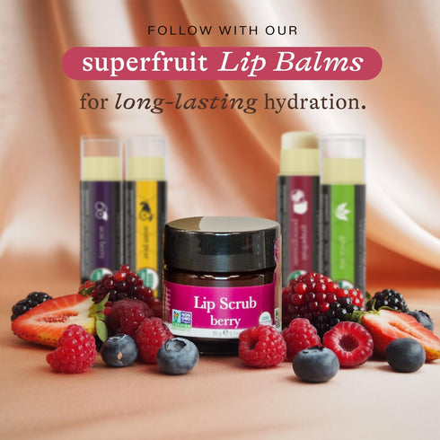 USDA Organic Lip Scrub Berry - Natural Ingredients, Moisturizing Exfoliator for Dry Lips, Small Beauty Gifts
