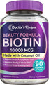 Doctor's Recipes Biotin 10,000 mcg for Hair Growth, Healthy Skin & Nails, Vegetarian-Friendly