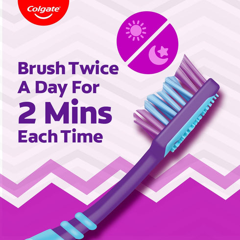 Pack 6) Colgate ZigZag Toothbrush for Deep Inter dental Clean with multi angle zig zag bristles (Medium