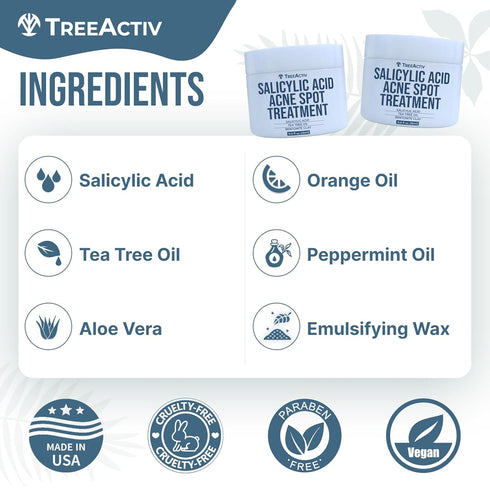 TreeActiv Invisible Acne Spot Treatment, 150+ Treatments with Salicylic Acid & Tea Tree Oil for Cystic Acne