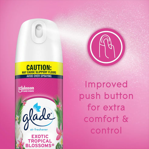 Glade Air Freshener Odor Fighting Room Spray, Exotic Tropical Blossoms, 8.3 oz, Pack of 2