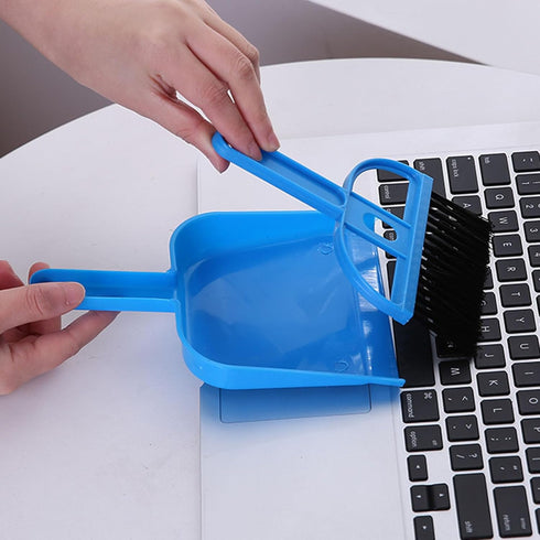 Set, AUNMAS Mini Dustpan and Brush Portable Compact Dust Pan and Hand Broom with Nesting Snap On Design for Home Table