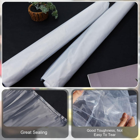 6 Pack 55 Gallon Clear Heavy Duty Plastic Drum Liners, Thick Food Storage Bags for Vegetable Marinating and Yard