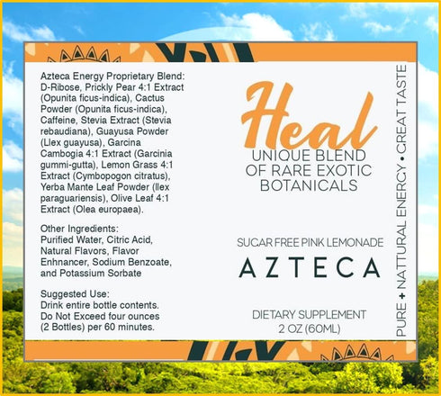 Heal Organic Natural Energy & Super Performance Shot - Pre Workout Boost, Immune Support, Vitamin B12 (2oz Bottle)