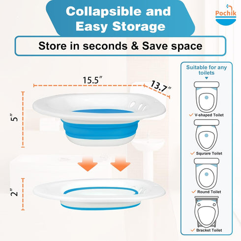 Pochik Sitz Bath for Toilet Seat Hemorrhoids and Postpartum Care, Yoni Steam Seat, Perineal Soaking, Collapsible