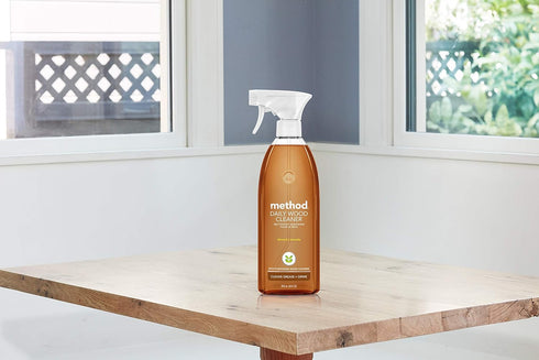 Method Daily Hardwood Cleaner, Almond, 28 Fl Oz, Plant-Based Formula for Cleaning Wooden Surfaces, Pack of 4