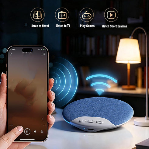Yunir Pillow Speaker for Sleeping, Mini Bluetooth Speaker Under Pillow with Automatic Off Timer, White Noise Sound