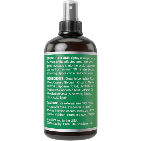 Biotin + Peppermint Oil + Rice Water Spray - Hair Growth Leave In Conditioner Serum for Women and Men