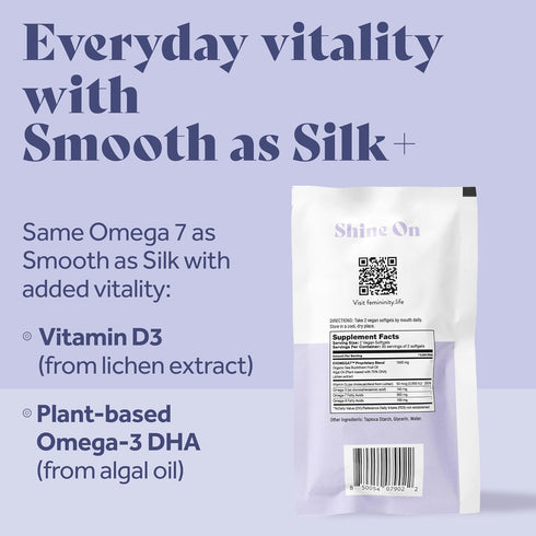 Femininity Smooth as Silk+ 30-Day Refill for Vaginal Dryness (60 Softgels) - Sea Buckthorn Oil, Vitamin D3, Omega-3